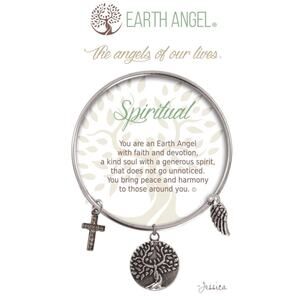 Earth Angel “Spiritual” Expandable Charm Bracelet Silver Tone